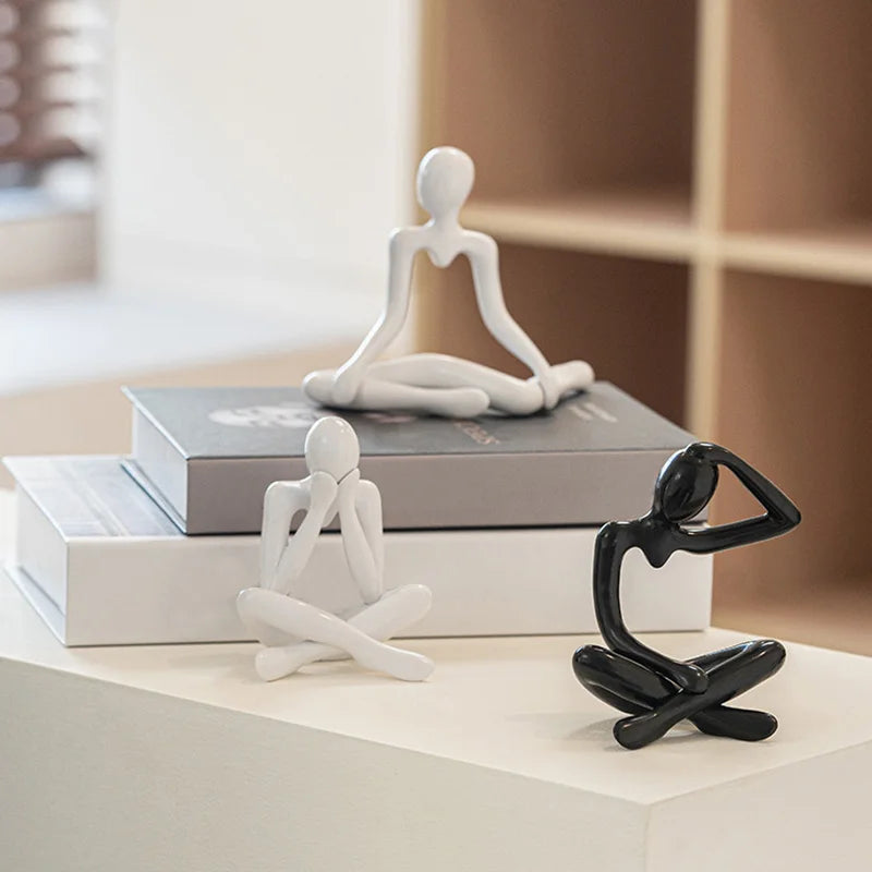 Nordic Desktop Ornaments Creative Thinker Statue Abstract Figure Sculpture Modern Desktop Decor Home Decoration