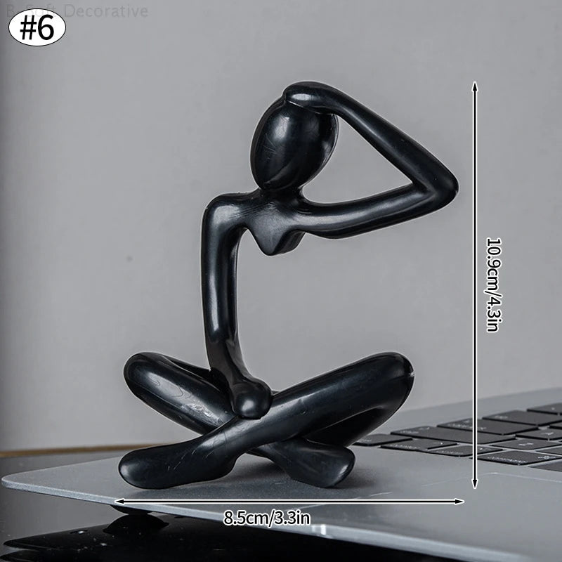 Nordic Desktop Ornaments Creative Thinker Statue Abstract Figure Sculpture Modern Desktop Decor Home Decoration