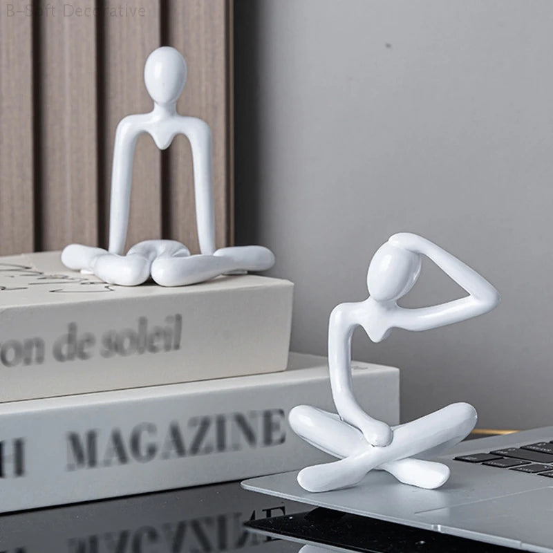 Nordic Desktop Ornaments Creative Thinker Statue Abstract Figure Sculpture Modern Desktop Decor Home Decoration