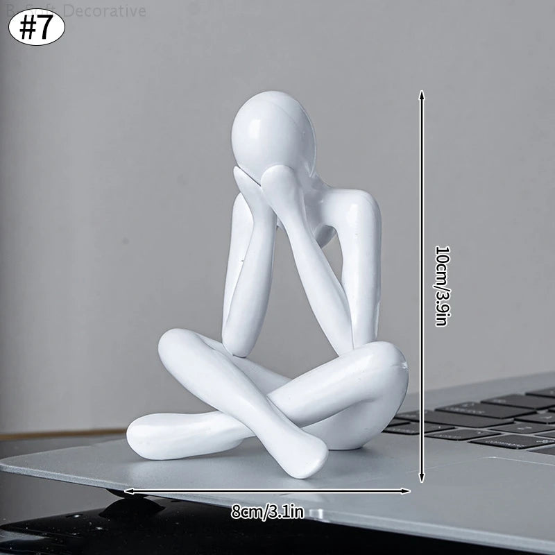 Nordic Desktop Ornaments Creative Thinker Statue Abstract Figure Sculpture Modern Desktop Decor Home Decoration