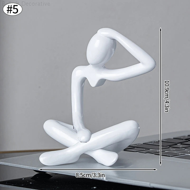 Nordic Desktop Ornaments Creative Thinker Statue Abstract Figure Sculpture Modern Desktop Decor Home Decoration