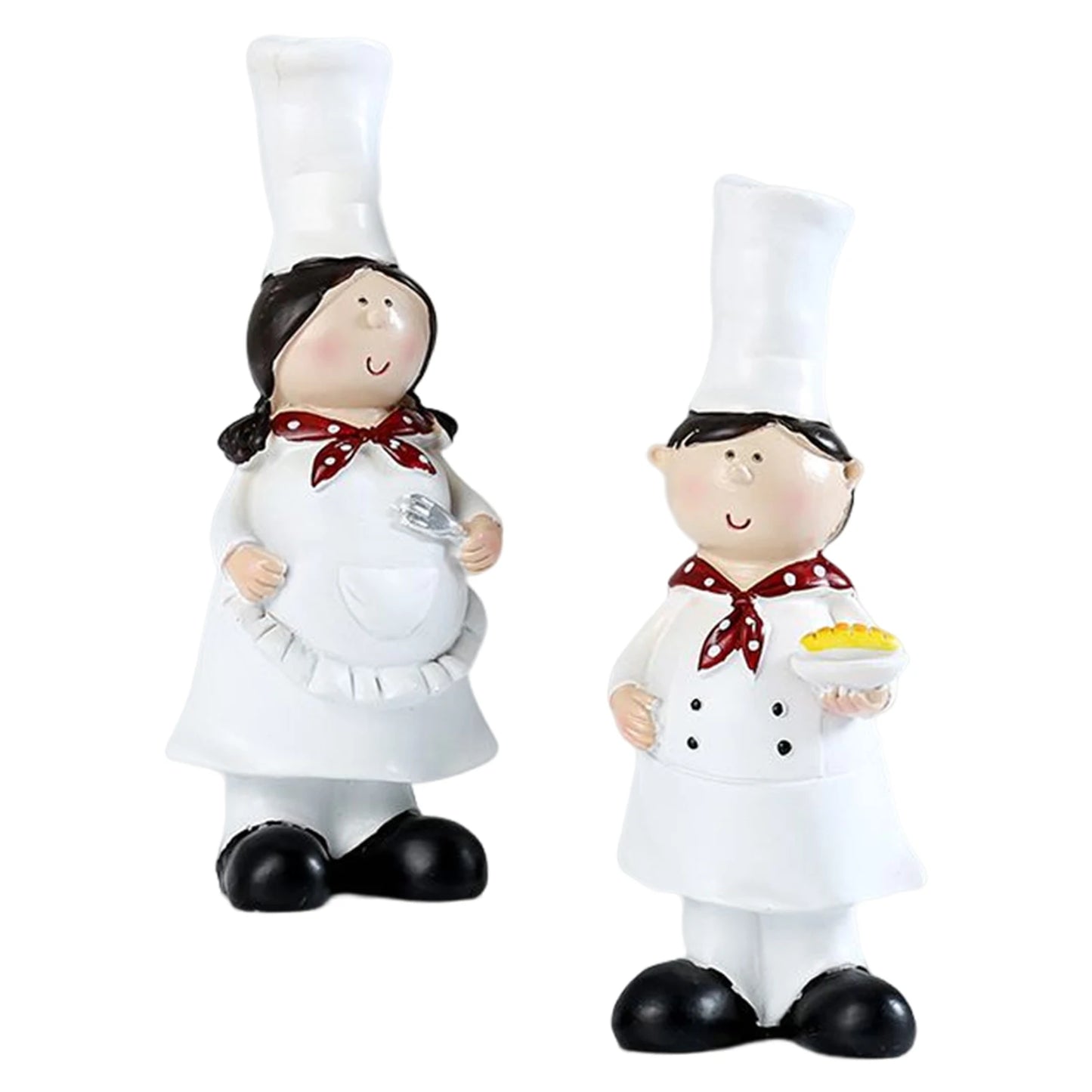 Multiple Styles Resin Chef Statue Cartoon Restaurant Chef Figurine Cook Ornament Home Kitchen Cute Sculpture Tabletop Decors